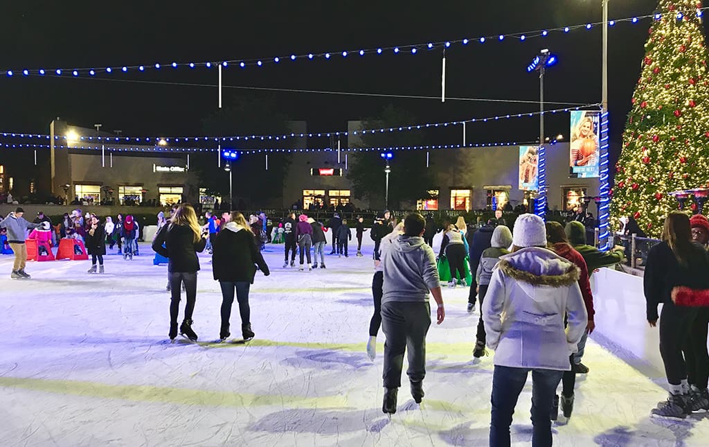 Families participating in a skate-a-thon.