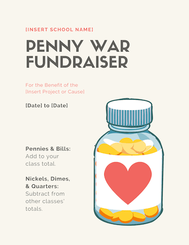 Compassionate design Penny War Canva template