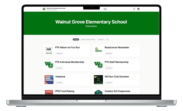 school ecommerce store example