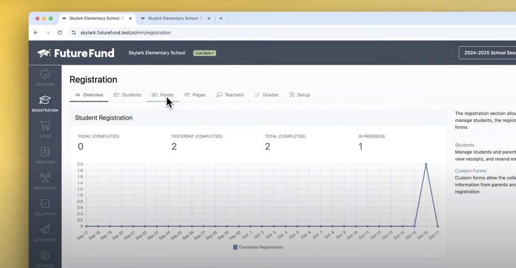 Adding forms to birthday board campaign in FutureFund