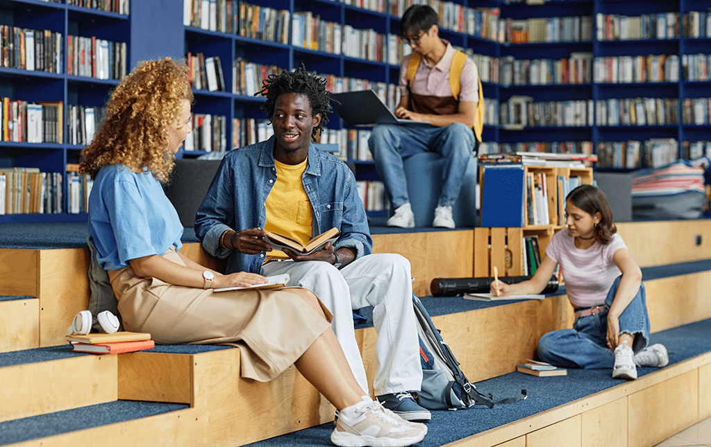 A high school library